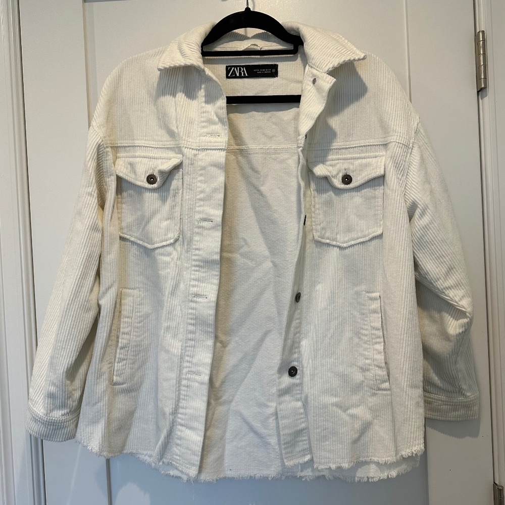 Zara White Shirt Jacket